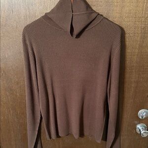 Mens XL slim ribbed brown sweater